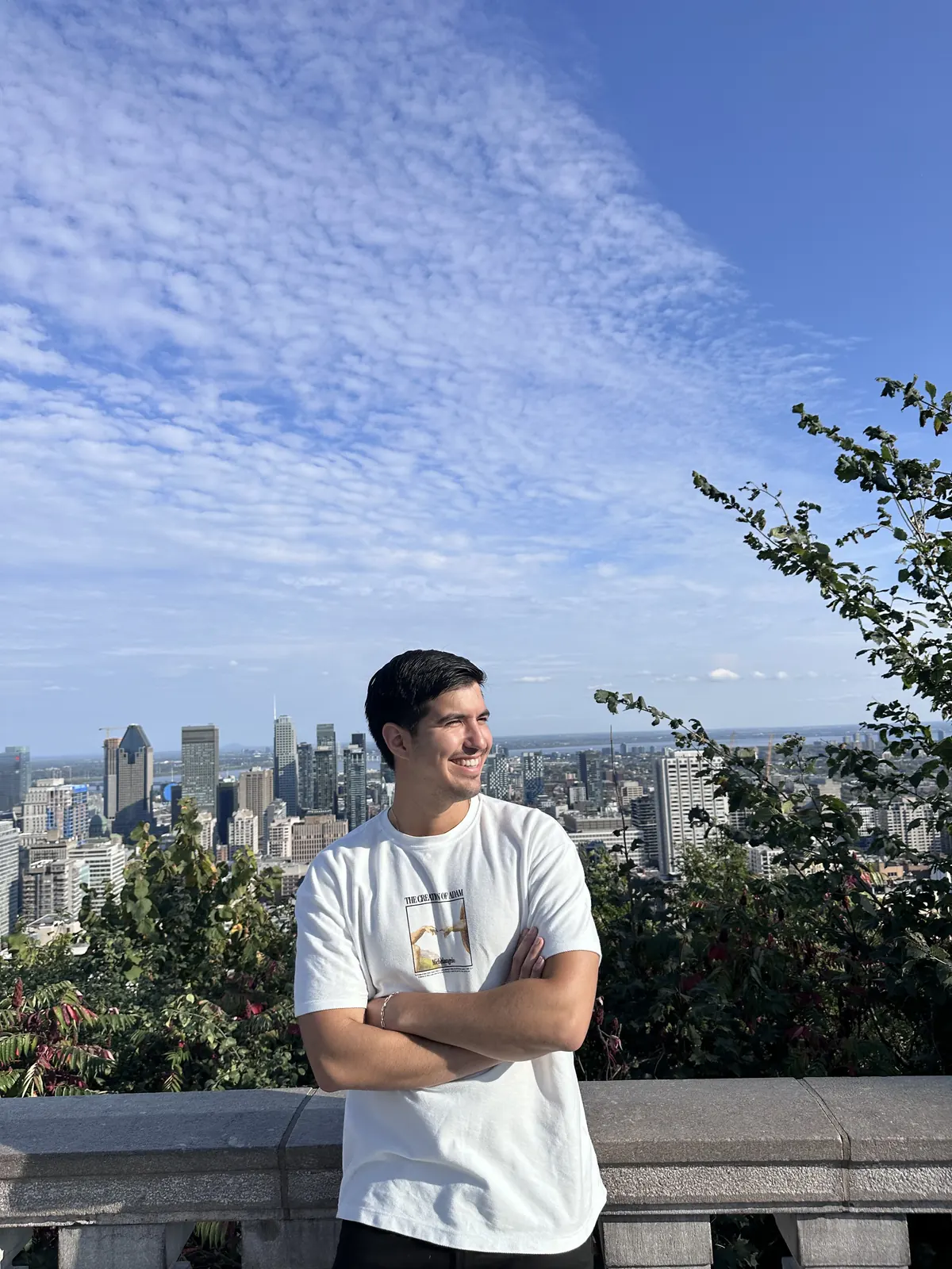 Azul overlooking the Montreal skyline